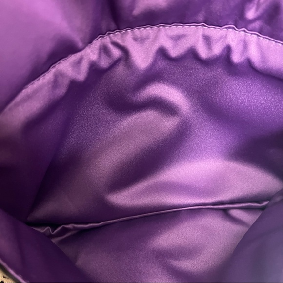 RARE COACH POPPY GALAXY TWEED TOTE PATENT LEATHER TRIM PUSHLOCK 2 TAGS & CHARM - Picture 8 of 15